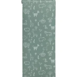 Kwantum Vliesbehang*Behang Veerle Groen