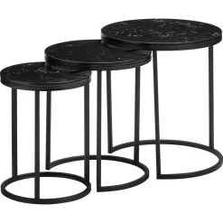 Kwantum Bijzettafels*Bijzettafel Marzio Zwart ø 34 Cm Ø034CM