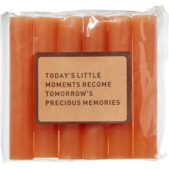 Kwantum Kaarsen & Theelichten|Kaarsen & Theelichten*Dinerkaars oranje 12 Cm - 6 Stuks Zalm