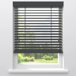 Kwantum Jaloezieën|Houten Jaloezieën*Fenstr Bamboe Jaloezie Wessel 50mm Antraciet