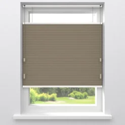 Kwantum Plisségordijnen|Isolerende Gordijnen*Fenstr Dubbel Plissé Elsa Verduisterend Taupe