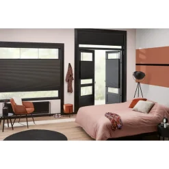 Kwantum Plisségordijnen*Fenstr Dubbel Plissé 45mm Lot Espresso Verduisterend