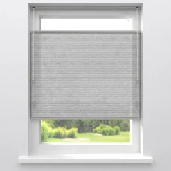 Kwantum Plisségordijnen*Fenstr Dubbel Plissé Puck Lichtgrijs Lichtdoorlatend