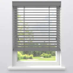 Kwantum Aluminium Jaloezieën|Houten Jaloezieën*Fenstr Houten Jaloezie Theun 65mm Grijs