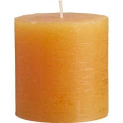 Kwantum Kaarsen & Theelichten|Kaarsen & Theelichten*Kaars Rustiek Geel 7x7 Cm 007X007CM