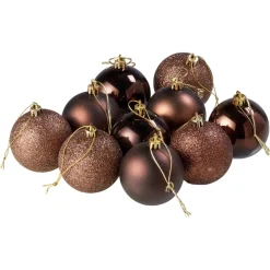 Kwantum Kerstballen & Kerstornamenten*Kerstbal 10 Stuks Bruin