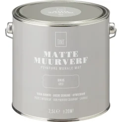 Kwantum Muurverf*Muurverf Mat Grijs 2.5 L 2.5L