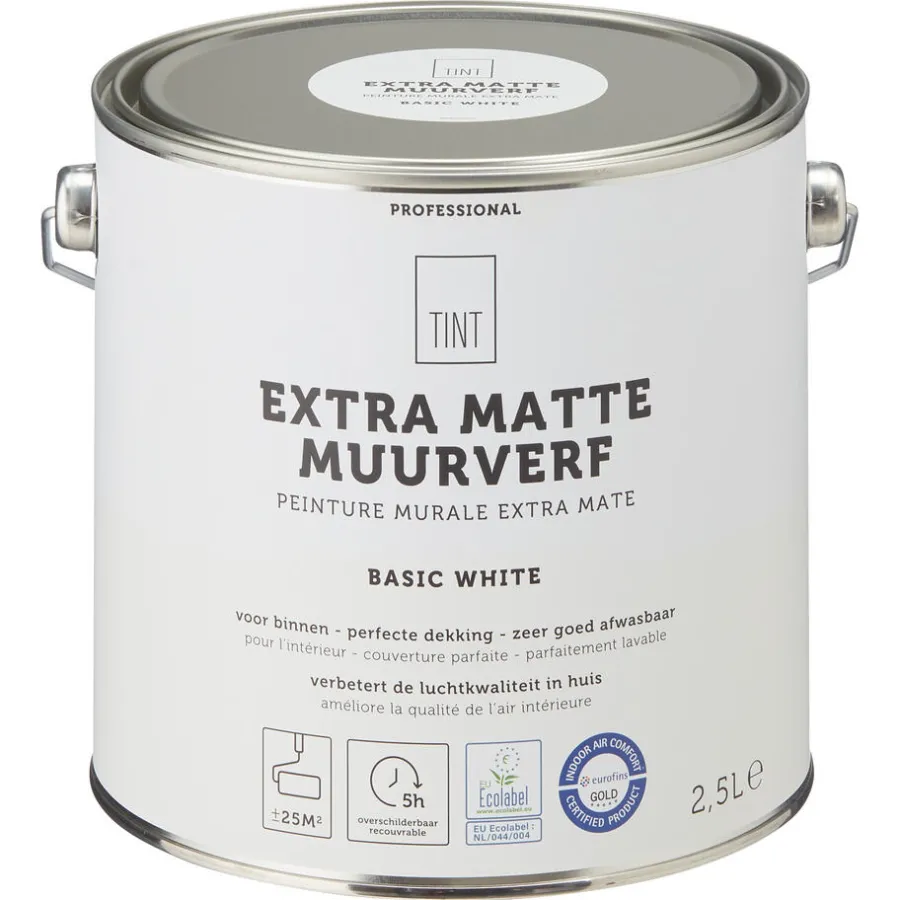 Kwantum Muurverf*Muurverf Professional Basic White 2.5 L 2.5L