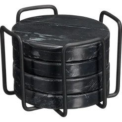 Kwantum Onderzetters|Onderzetters*Onderzetters Marmer 4 Stuks Zwart