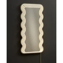 Kwantum Spiegels|Wandlampen*Spiegel Met Verlichting - Wave - Neon - Warm Wit - 70x35 Cm WarmWit