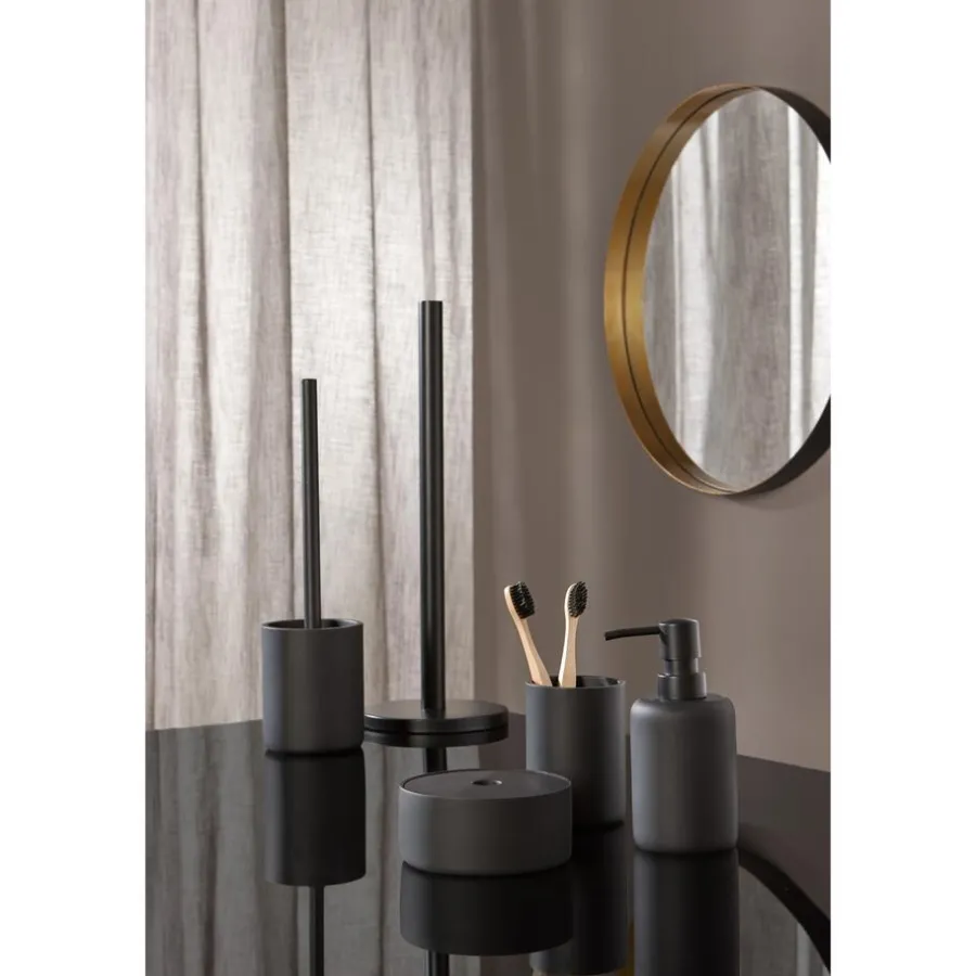 Kwantum Badkameraccessoires*Toiletrolhouder Metaal Zwart 43x15x15 Cm