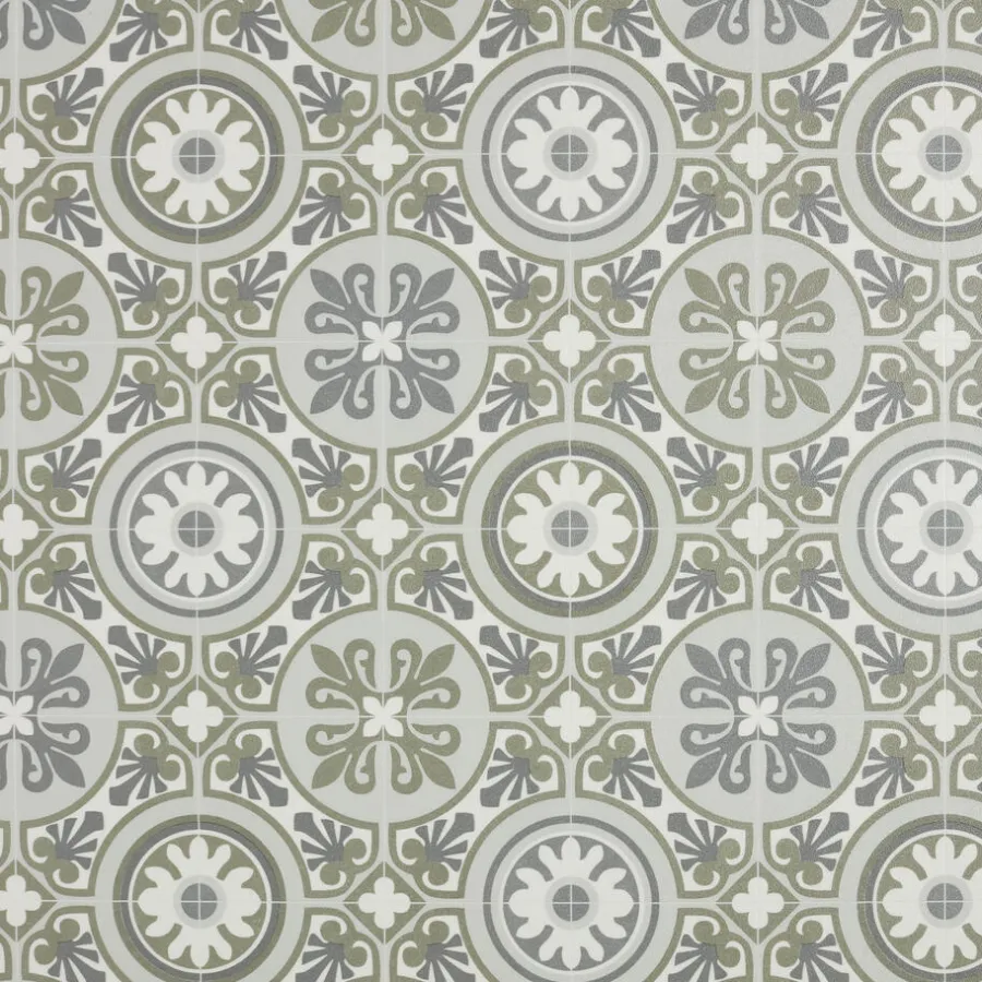 Kwantum Vinyl Vloeren*Vinyl Macon Groen Tegellook Je berekent hoeveel meters je nodig hebt door lengte en breedte in te vullen