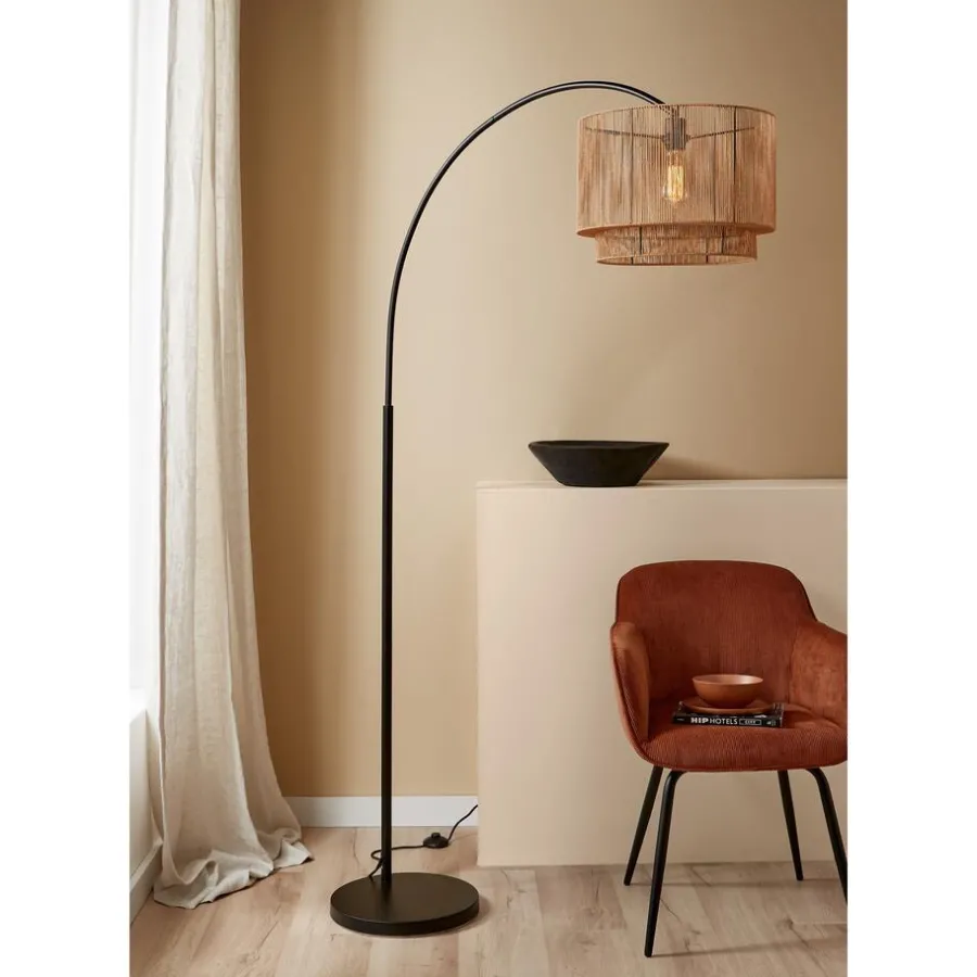 Kwantum Vloerlampen*Vloerlamp Cilen Zwart Bruin